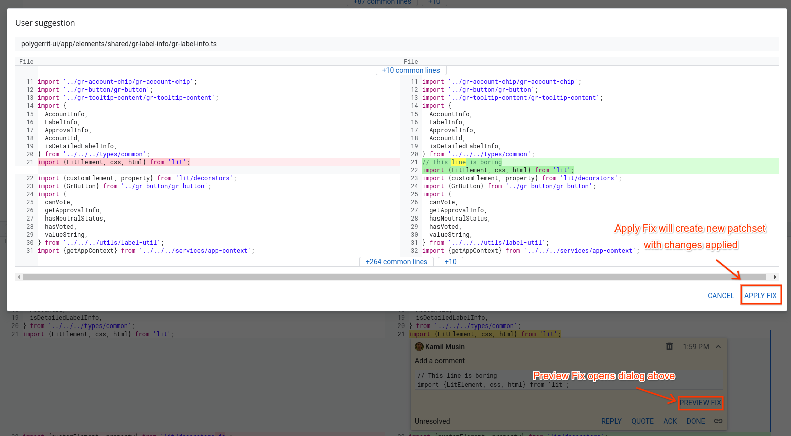 user review ui apply fix