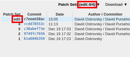 inline edit edit in patch list