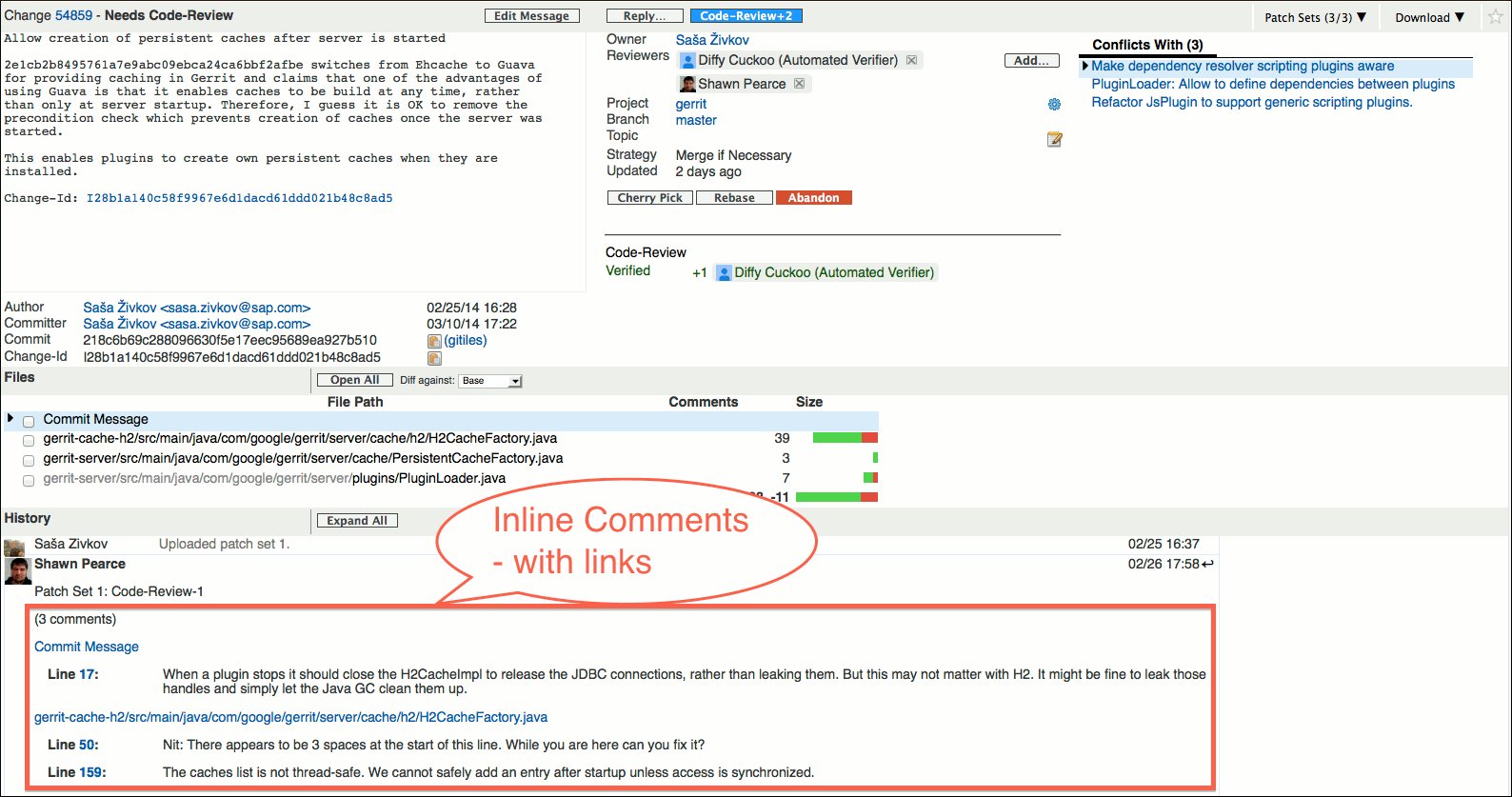 user review ui change screen inline comments
