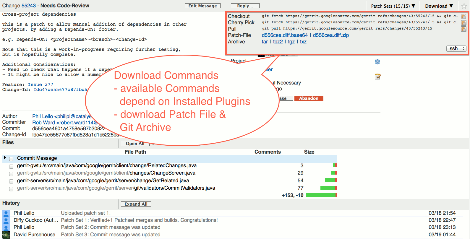 user review ui change screen download commands list