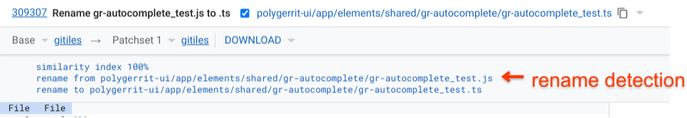 user review ui side by side diff screen rename