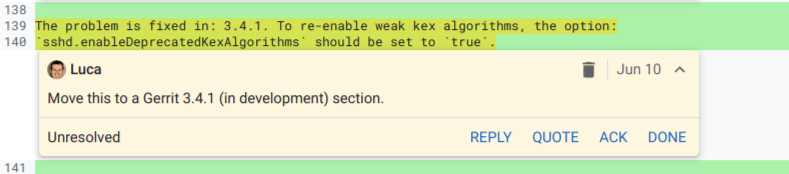user review ui side by side diff screen replied done